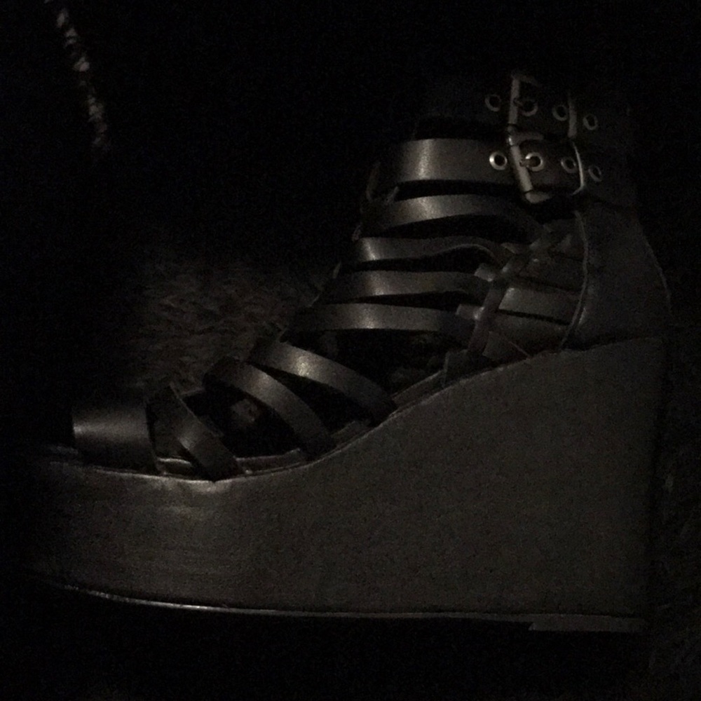 SIZE 12 Black gladiator heel